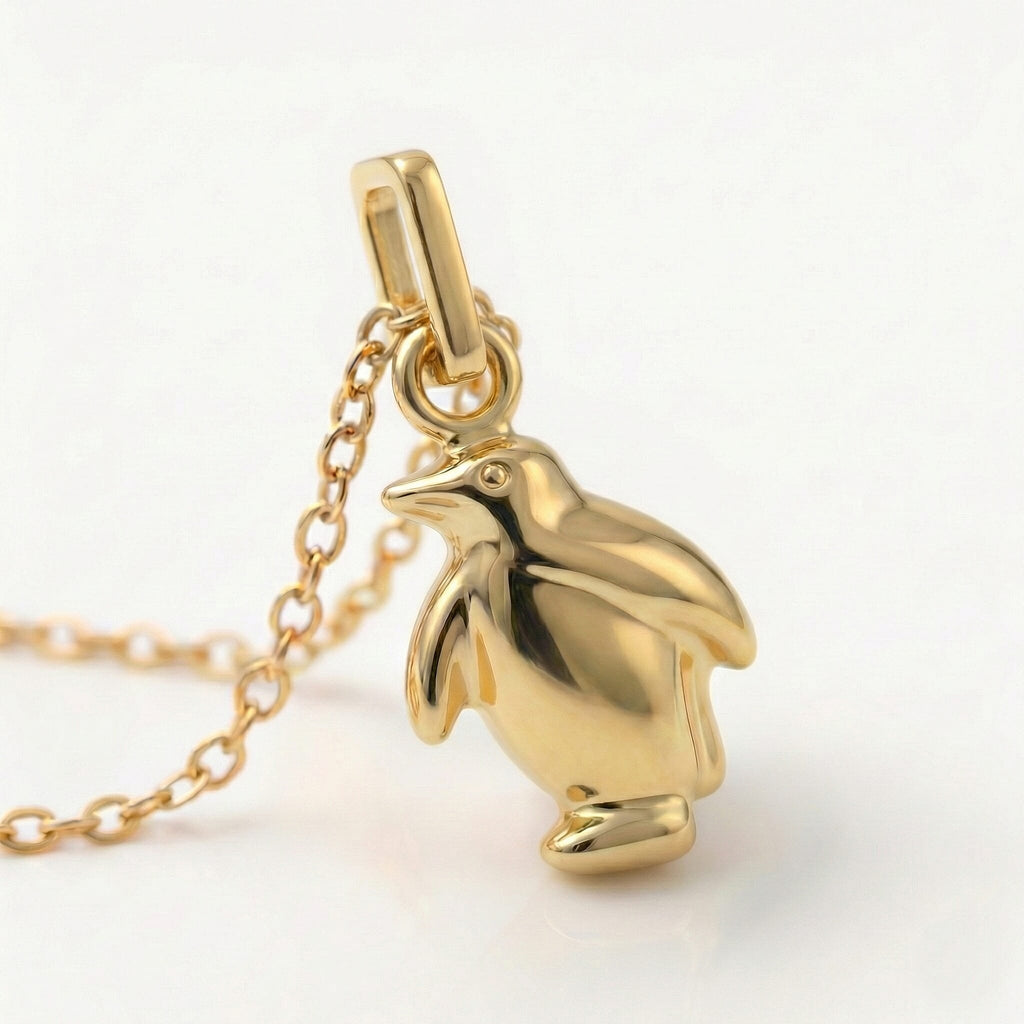 9K Yellow Gold Penguin Pendant_8593517_3