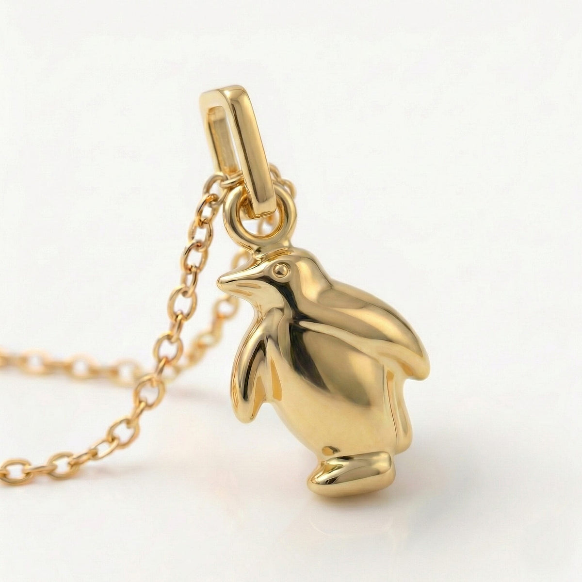 9K Yellow Gold Penguin Pendant V32536265 3