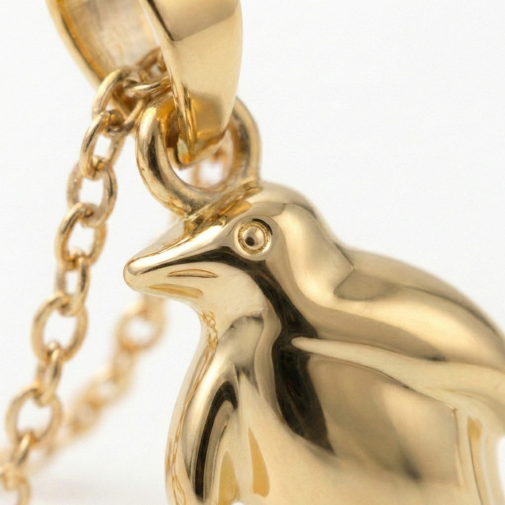 9K Yellow Gold Penguin Pendant_8593517_4