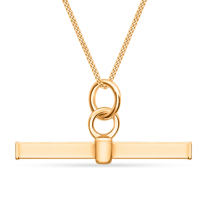 9K Yellow Gold T-Bar Pendant 8593518 1