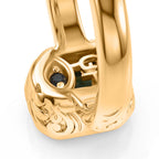 AAA Gemfields Zambian Emerald & Blue Sapphire Ring in 18K Vermeil Yellow Gold Plated Sterling Silver 1.10 Ct._8594208_7
