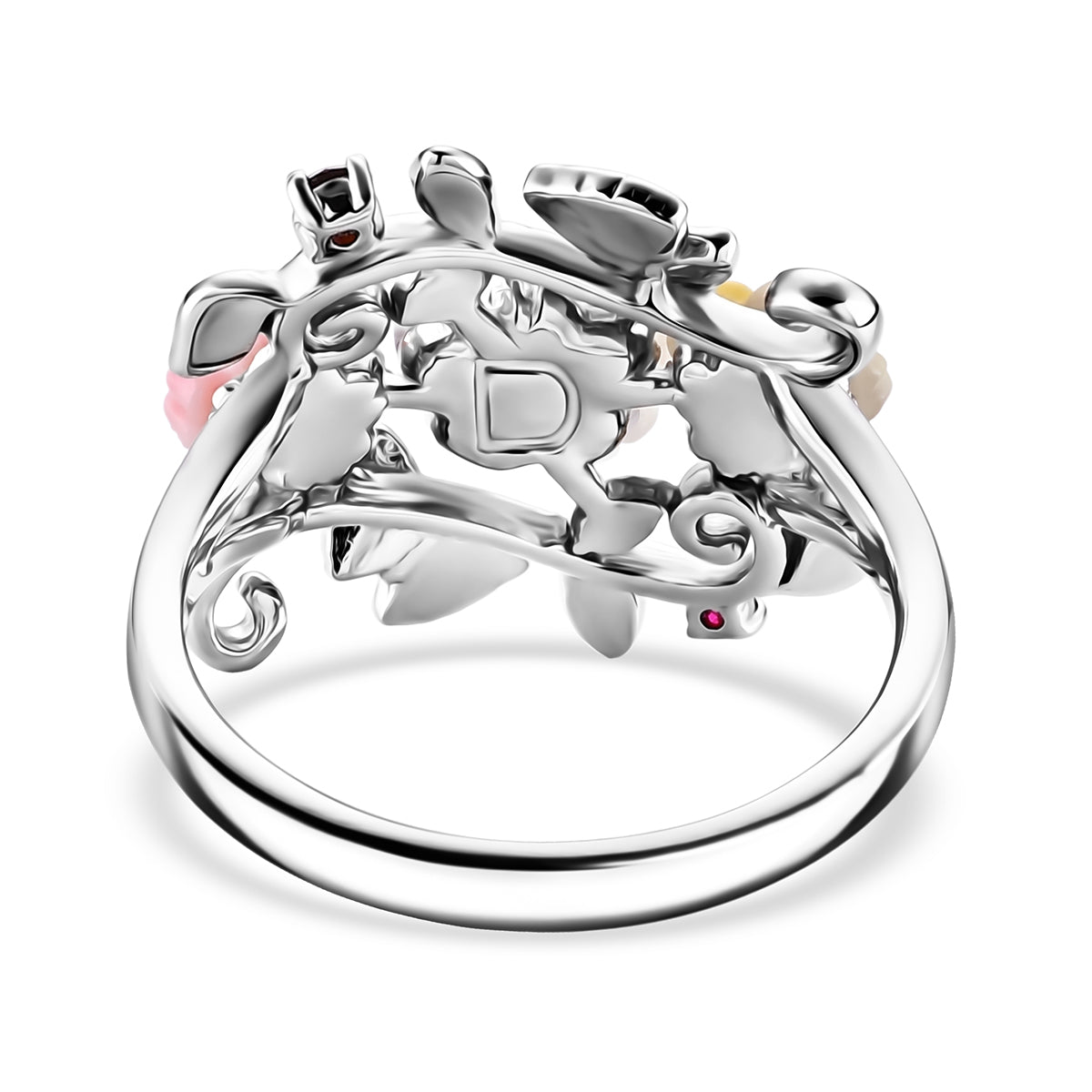 Jardin Collection - Multi-Gemstone Floral Vine Ring in Rhodium Overlay Sterling Silver 2.00 Ct. 8594241 5