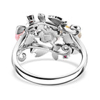 D'Joy - Multi-Gemstone Floral Vine Ring in Rhodium Overlay Sterling Silver 2.00 Ct._8594241_4