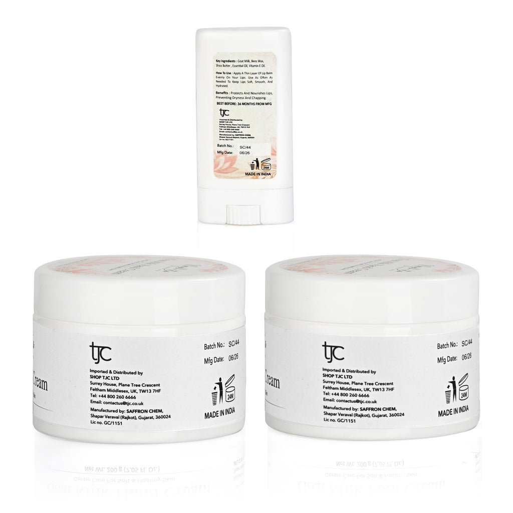 Marigold & Lotus Goat Milk Collection of Hand Cream (200g), Foot Cream (200g) & Lip Balm (15g)_8594290_4
