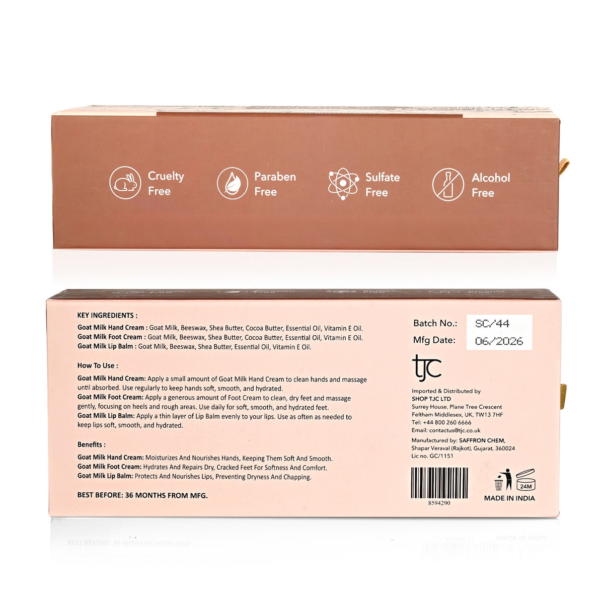 Marigold &amp; Lotus Goat Milk Collection of Hand Cream (200g), Foot Cream (200g) &amp; Lip Balm (15g) 8594290 7