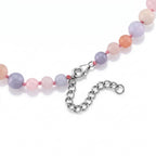 D'Joy Jardin Collection - Purple Mother of Pearl & Multi Gemstones Adjustable Drop Necklace (Size - 18+2 Ext) in Rhodium Overlay Sterling Silver_8594311_4