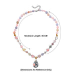 D'Joy Jardin Collection - Purple Mother of Pearl & Multi Gemstones Adjustable Drop Necklace (Size - 18+2 Ext) in Rhodium Overlay Sterling Silver_8594311_5