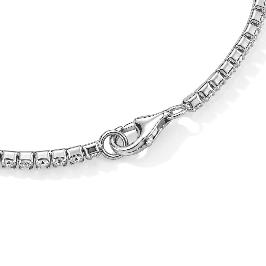 Rachel Galley - Moissanite Tennis Bracelet (Size - 8.25) in Rhodium Overlay Sterling Silver 2.65 Ct._8595053_3