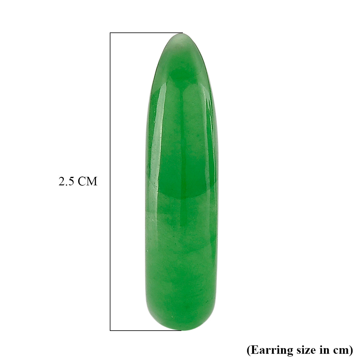 D'Joy - Natural Green Jade Crescent Hoop Earring with Push Back in Rhodium Overlay Sterling Silver 20.00 Ct. V32529425 6