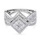 Luxuriant - Lab Grown Diamond (SI/G-H)  Ring in Rhodium Overlay Sterling Silver 1.00 cts_8596469