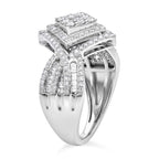 Luxuriant - Lab Grown Diamond (SI/G-H)  Ring in Rhodium Overlay Sterling Silver 1.00 cts_8596469_2