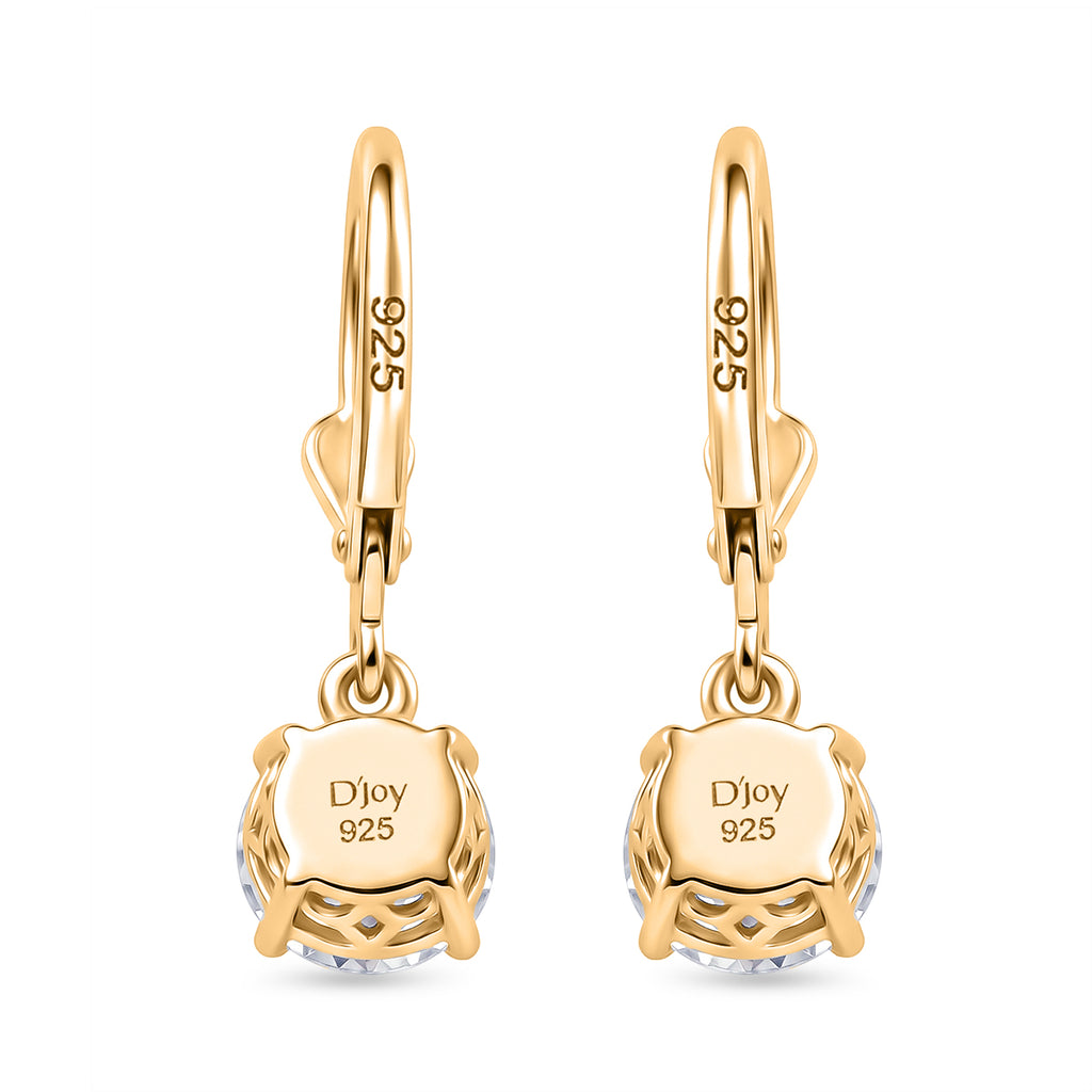 D'Joy Moissanite Earring with Lever Back in 18K Vermeil Yellow Gold Plated Sterling Silver 2.40 Ct._8596509_4