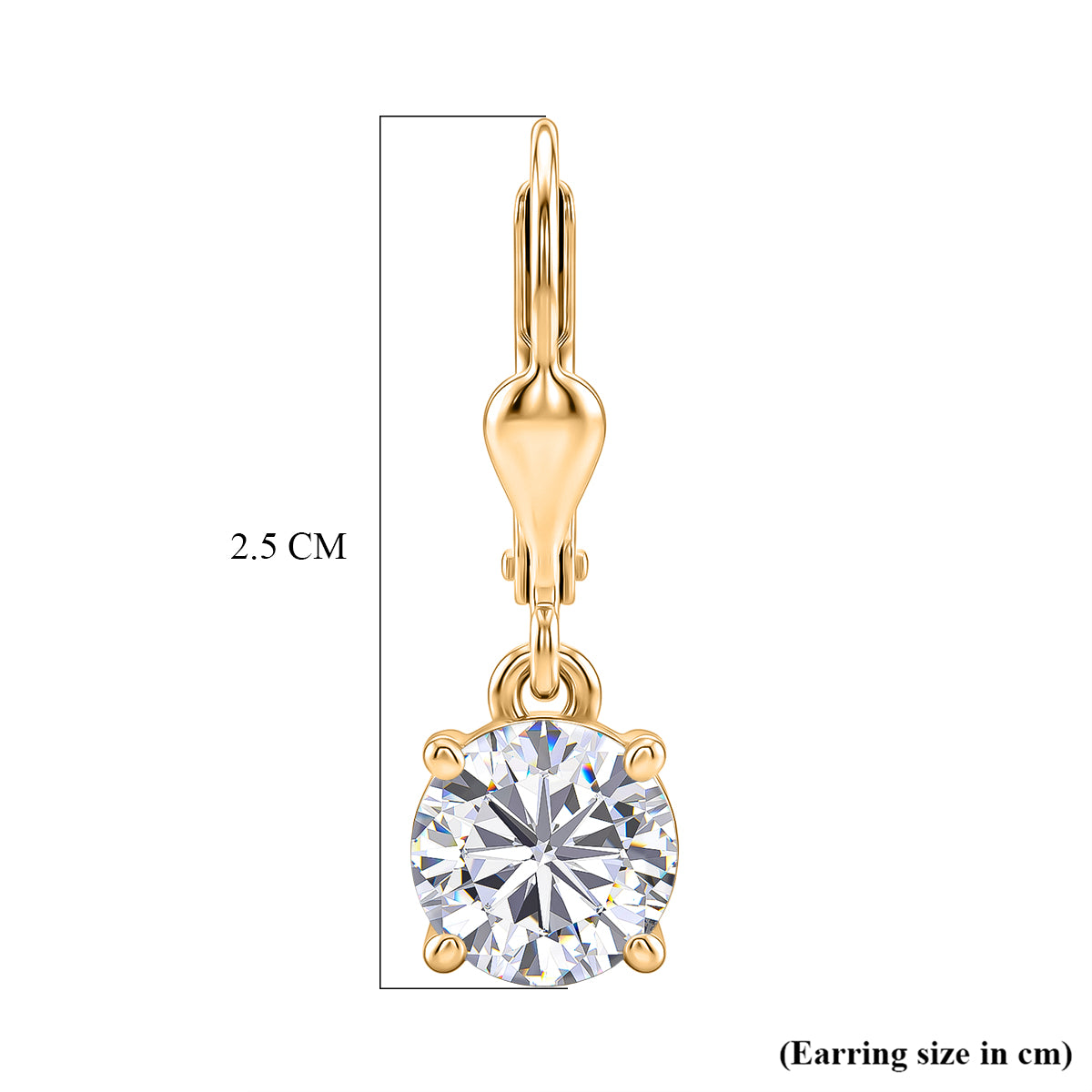 D'Joy Moissanite Earring with Lever Back in 18K Vermeil Yellow Gold Plated Sterling Silver 2.40 Ct. V32605944 6