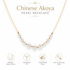 D'Joy - Akoya Pearl Adjustable Beads Necklace (Size - 18+2 Ext) in Yellow Gold Plated Sterling Silver 10.00 Ct._8596537_4