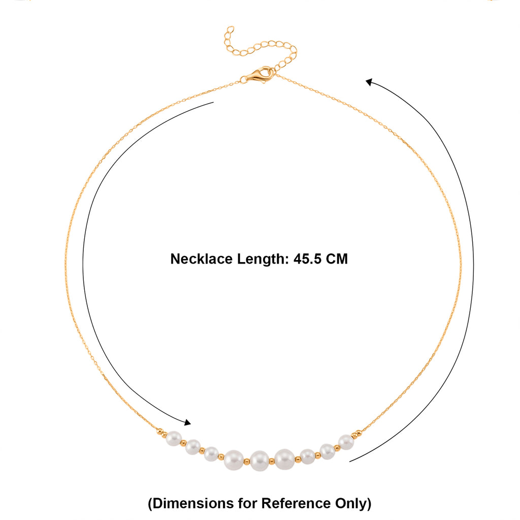 D'Joy - Akoya Pearl Adjustable Beads Necklace (Size - 18+2 Ext) in Yellow Gold Plated Sterling Silver 10.00 Ct._8596537_6