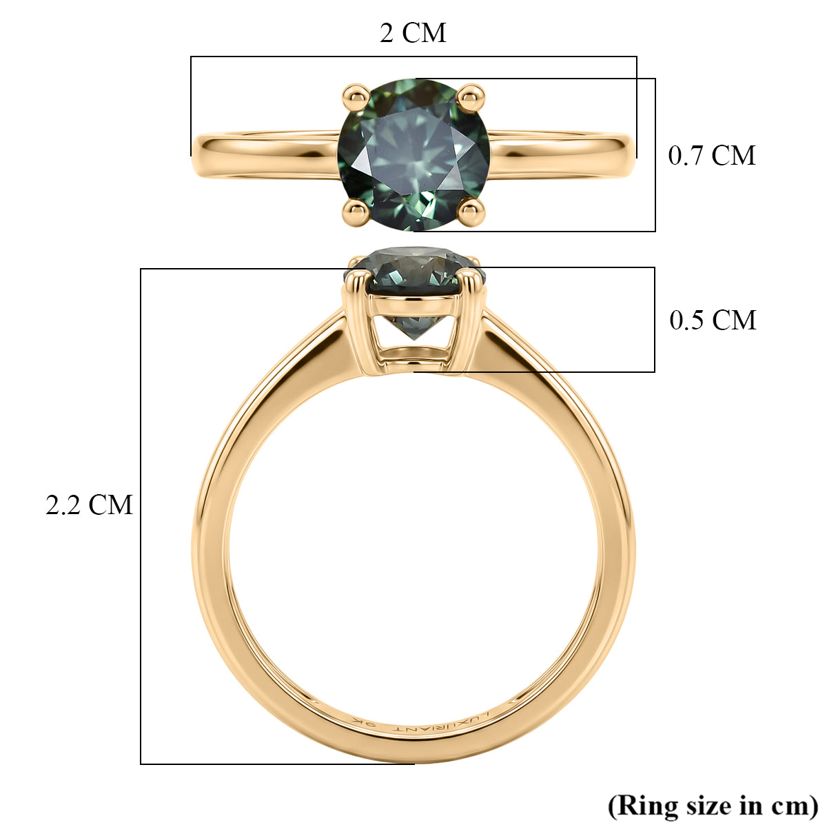 JCK Vegas Find 2026- 9K Yellow Gold SGL Certified Lab Grown Green Diamond (SI) Solitaire Ring 1.00 Ct. 8596798 6