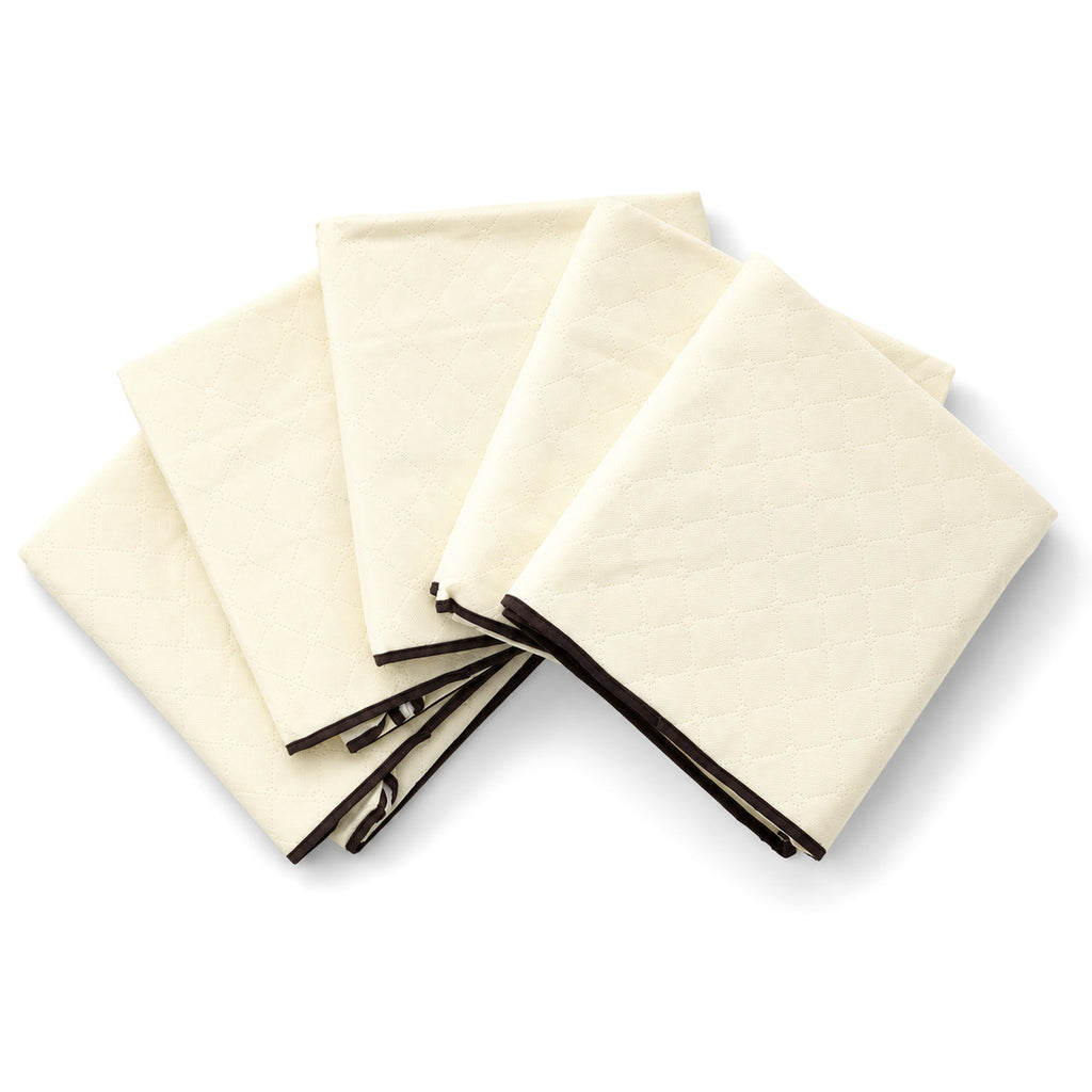 Set of 5 Large Non-Woven Clothes & Bedding Storage Bags (60 x 41 x 34 cm) - Beige_8596858_2