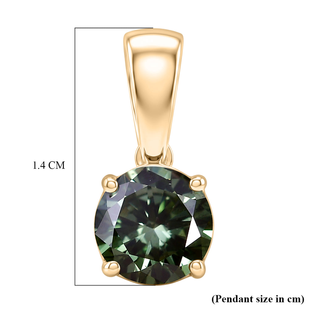 JCK Vegas Find 2026- 9K Yellow Gold SGL Certified Lab Grown Green Diamond (SI) Solitaire Pendant 1.00 Ct._8596942_5