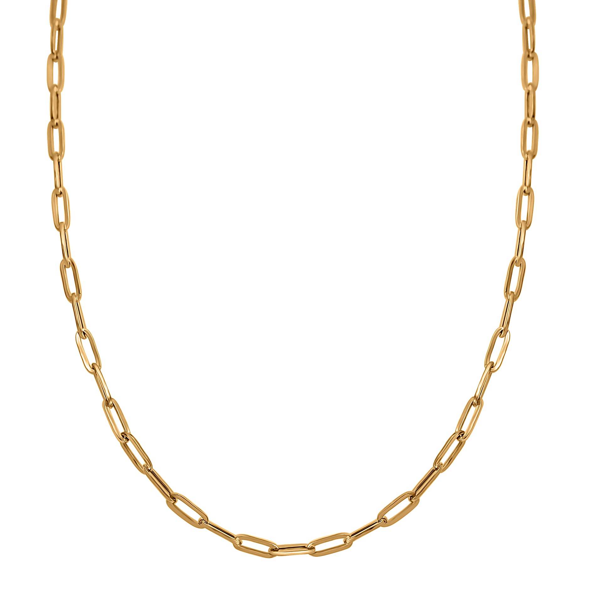 9K Yellow Gold Paperclip Necklace (Size - 18) with Lobster Clasp. V32522336 0