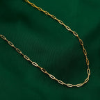 9K Yellow Gold Paperclip Necklace (Size - 18) with Lobster Clasp_8596945_1