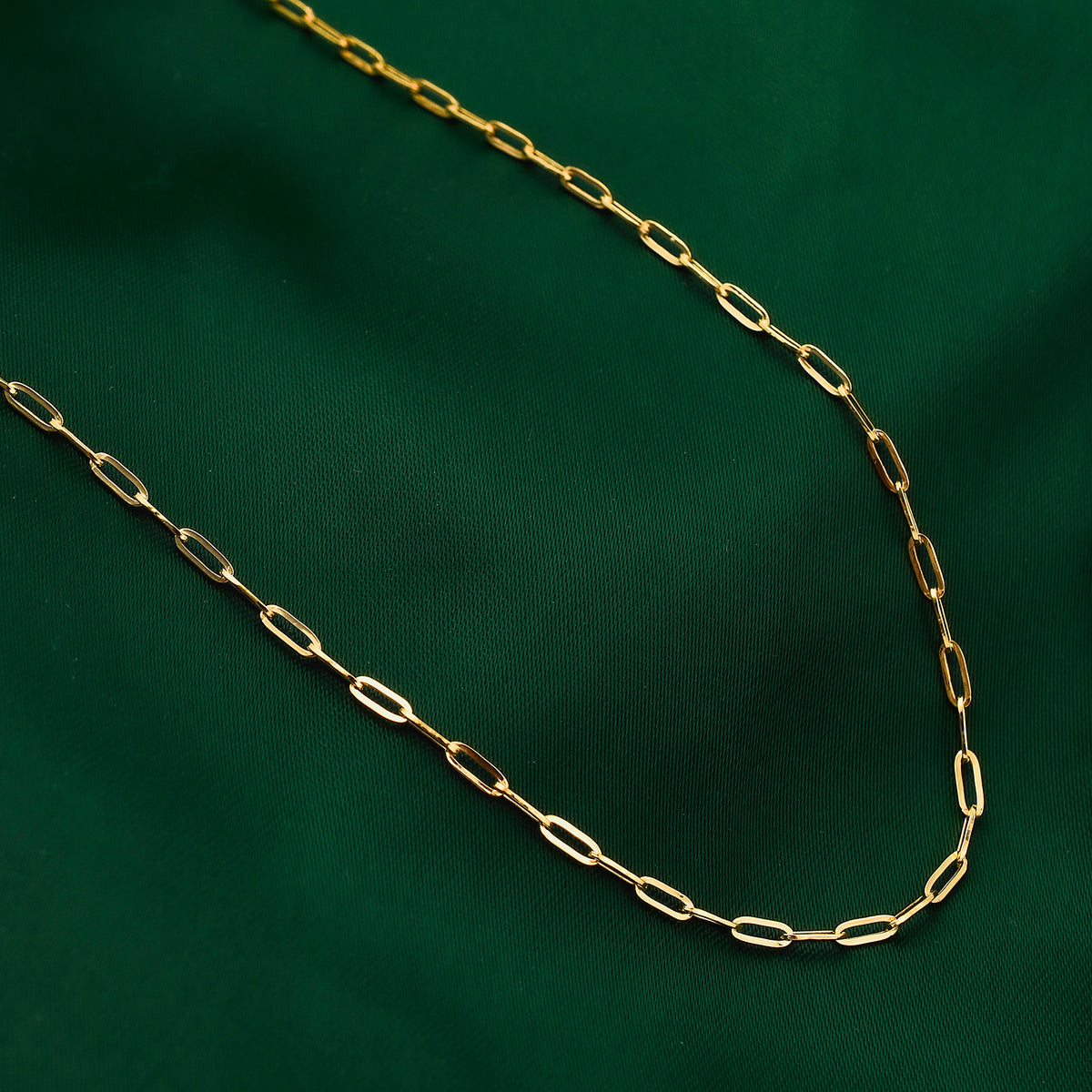 9K Yellow Gold Paperclip Necklace (Size - 18) with Lobster Clasp. V32522336 2