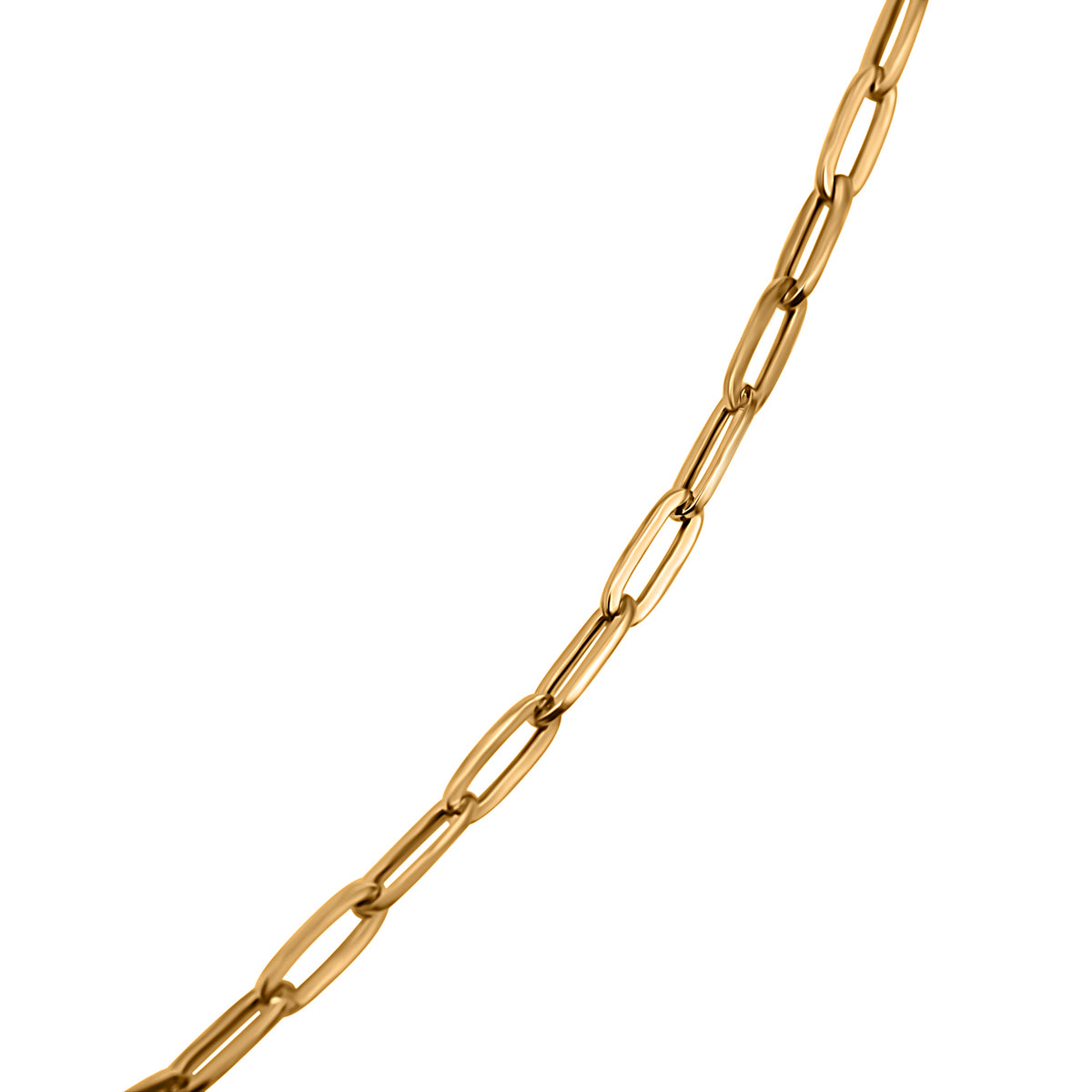 9K Yellow Gold Paperclip Necklace (Size - 18) with Lobster Clasp. V32522336 3