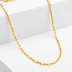 9K Yellow Gold Paperclip Necklace (Size - 18) with Lobster Clasp._8596945_4