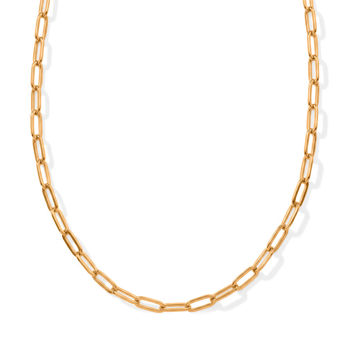 9K Yellow Gold Paperclip Chain (Size - 24) with Lobster Clasp 8596957 1