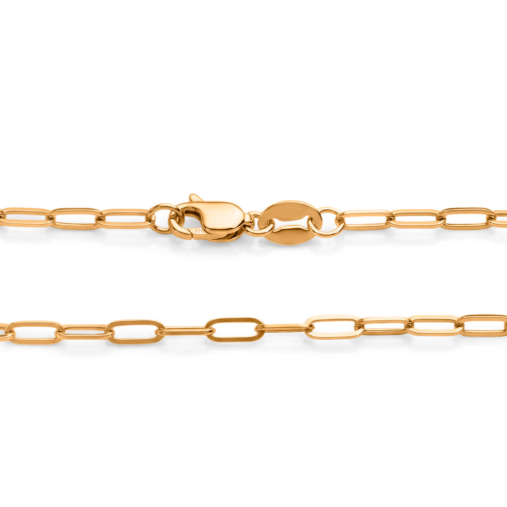 9K Yellow Gold Paperclip Chain (Size - 24) with Lobster Clasp_8596957_1