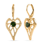 EverTrue - Natural Chrome Diopside Heart Dangle Earring with Lever Back in Yellow Gold Tone 1.10 Ct._8597010