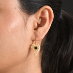 EverTrue - Natural Chrome Diopside Heart Dangle Earring with Lever Back in Yellow Gold Tone 1.10 Ct._8597010_1