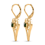 EverTrue - Natural Chrome Diopside Heart Dangle Earring with Lever Back in Yellow Gold Tone 1.10 Ct._8597010_3