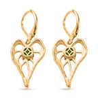 EverTrue - Natural Chrome Diopside Heart Dangle Earring with Lever Back in Yellow Gold Tone 1.10 Ct._8597010_4