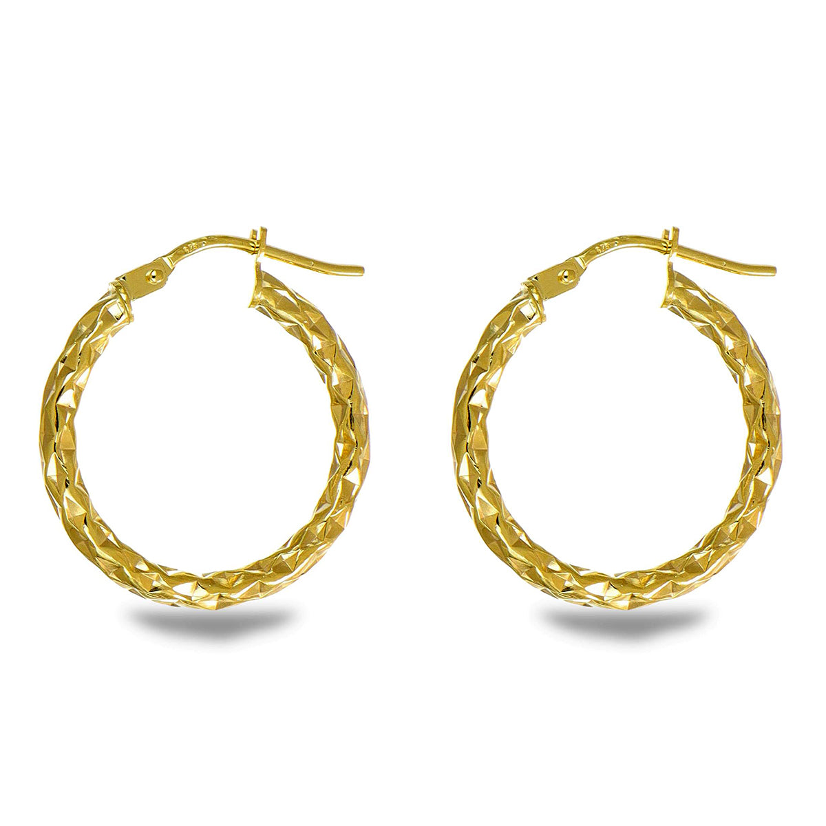 Maestro Collection - 9K Yellow Gold Hoop Earring with Clasp 8597035 0