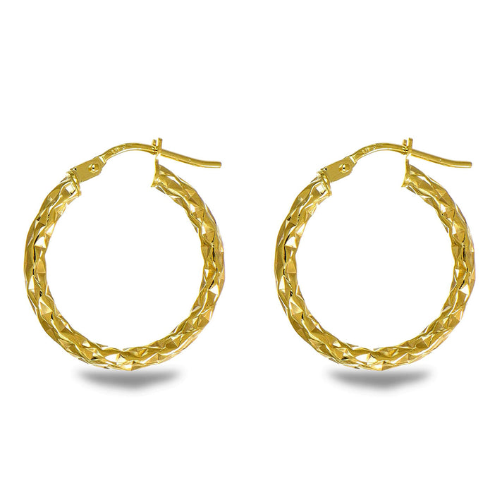 Maestro Collection - 9K Yellow Gold Hoop Earring with Clasp 8597035 1