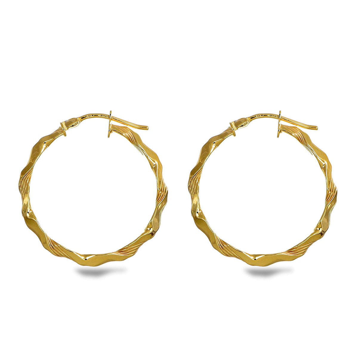 Maestro Collection - 9K Yellow Gold Hoop Earring with Clasp 8597036 0