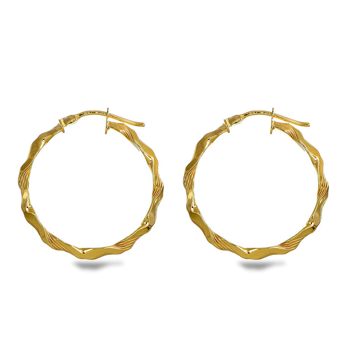 Maestro Collection - 9K Yellow Gold Hoop Earring with Clasp 8597036 1