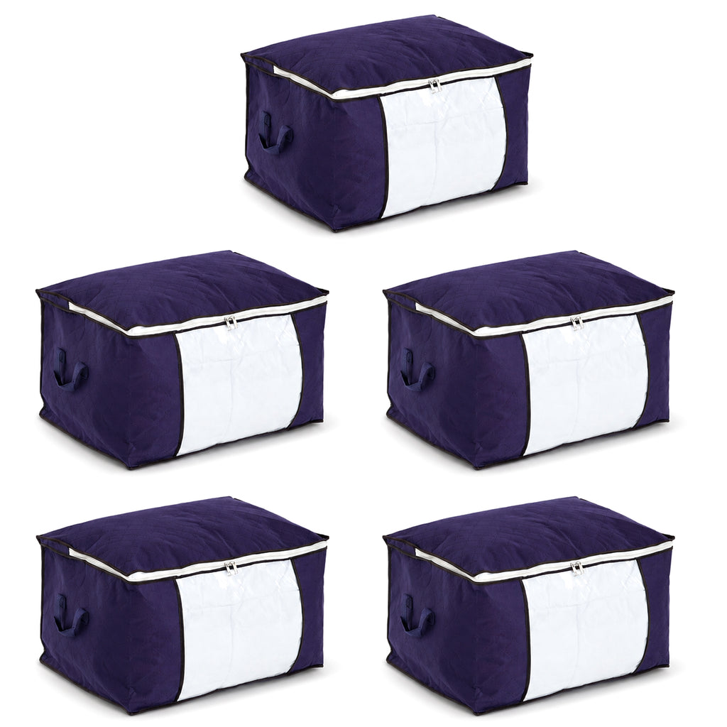 Patterned Storage Box (Size 60x41x34 cm) - Blue_8597274