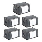 Set of 5 Large Capacity Storage Bags with Zips (Size 60x41x34 cm) - Grey_8597275