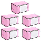 Patterned Storage Box (Size 60x41x34 cm) - Pink_8597277