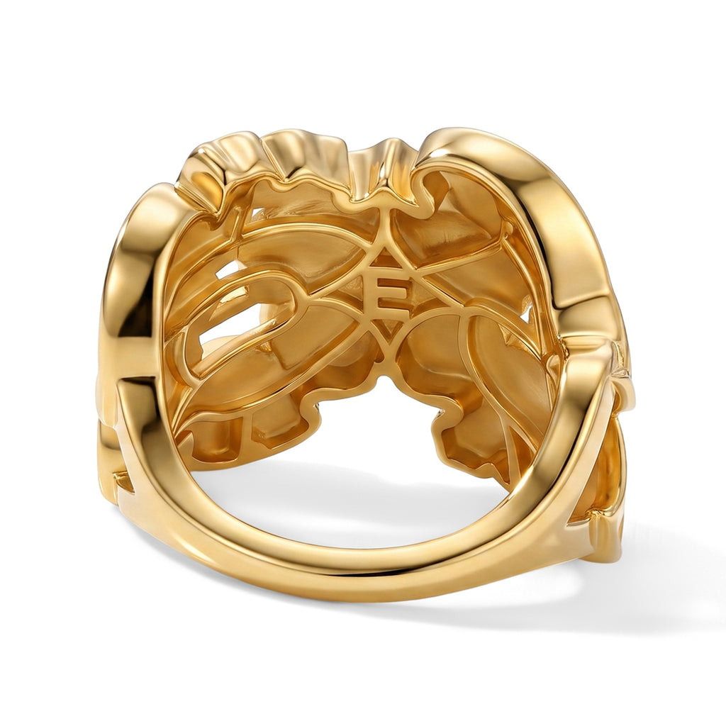 EverTrue - Flower Enameling Ring in Yellow Gold Tone_8597318_4