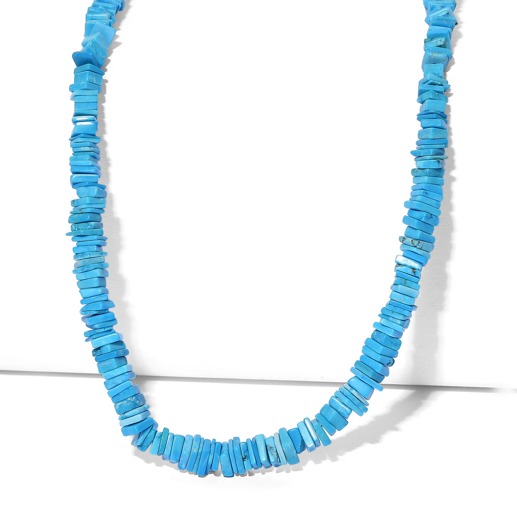 D'Joy - Turquoise Necklace (Size - 18+2 Ext) in Rhodium Overlay Sterling Silver 95.00 Ct._8597495