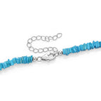 D'Joy - Turquoise Necklace (Size - 18+2 Ext) in Rhodium Overlay Sterling Silver 95.00 Ct._8597495_4