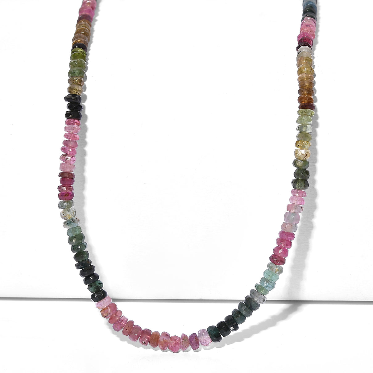 LIVE FROM BRAZIL SPECIAL - Multi-Tourmaline Necklace (Size - 18+2 Ext) in Rhodium Overlay Sterling Silver 55.00 Ct. V32528591 0