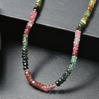 Multi-Tourmaline Necklace (Size - 18+2 Ext) in Rhodium Overlay Sterling Silver 55.00 Ct._8597496_2