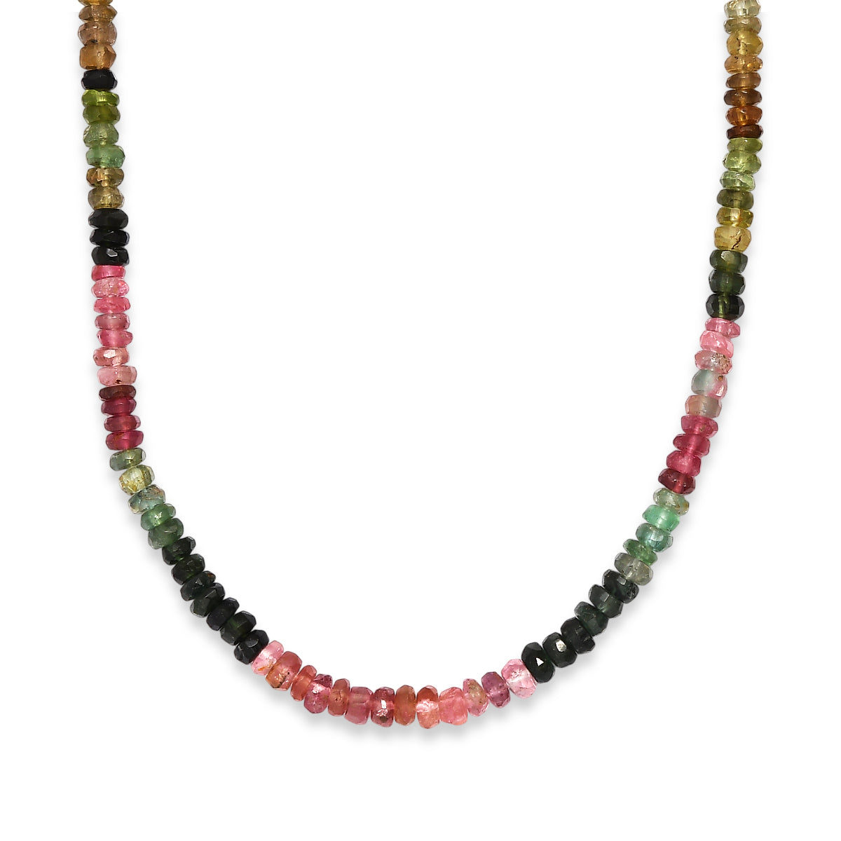 LIVE FROM BRAZIL SPECIAL - Multi-Tourmaline Necklace (Size - 18+2 Ext) in Rhodium Overlay Sterling Silver 55.00 Ct. V32528591 4