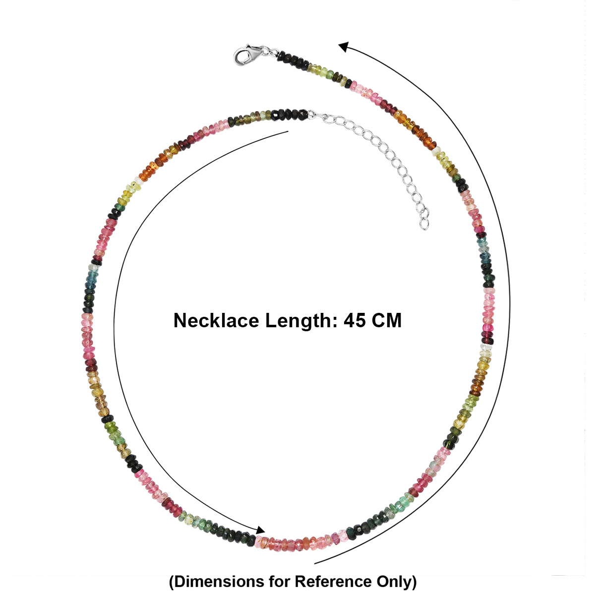 LIVE FROM BRAZIL SPECIAL - Multi-Tourmaline Necklace (Size - 18+2 Ext) in Rhodium Overlay Sterling Silver 55.00 Ct. V32528591 6