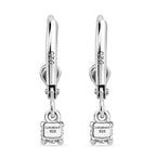 Royal Bali Collection - D'Joy Moissanite Solitaire Lever Back Earring in Rhodium Overlay Sterling Silver_8597521_4