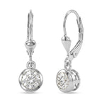 Royal Bali Collection - D'Joy Moissanite Solitaire Lever Back Earring in Rhodium Overlay Sterling Silver_8597531