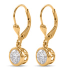 Royal Bali Collection - D'Joy Moissanite Solitaire Lever Back Earring in 18K Vermeil Yellow Gold Plated Sterling Silver 2.00 Ct._8597532_3